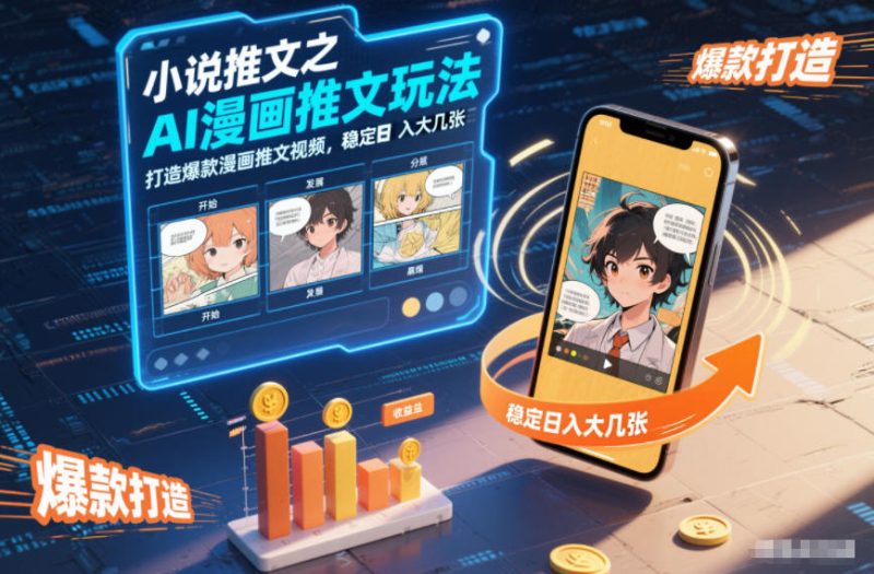 小说推文之AI漫画推文玩法，打造爆款漫画推文视频，稳定日入大几张-一个公司创业项目 - 淘金吧