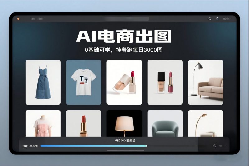 AI电商出图，0基础可学，挂着跑每日3000图-一个公司创业项目 - 淘金吧