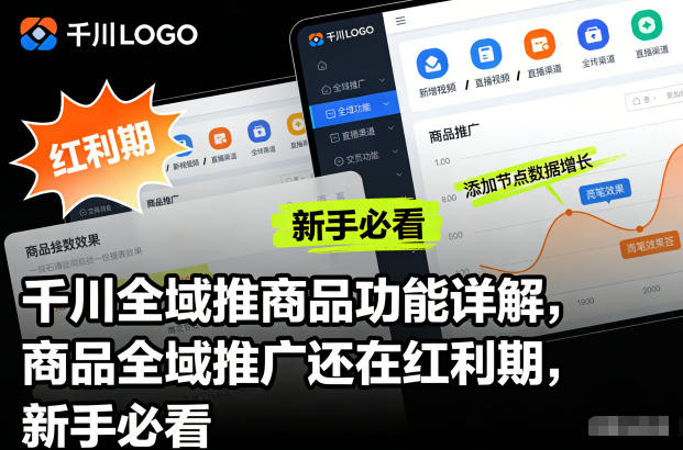 千川全域推商品功能详解，商品全域推广还在红利期，新手必看-一个公司创业项目 - 淘金吧