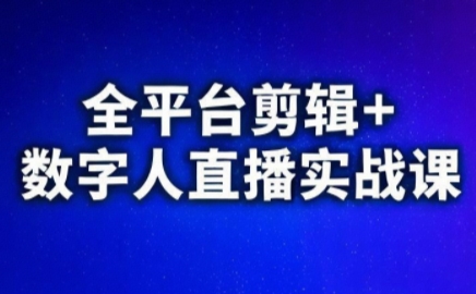 视频号、快手、抖音全平台剪辑+数字人直播实战课(更新7月)​-一个公司创业项目 - 淘金吧