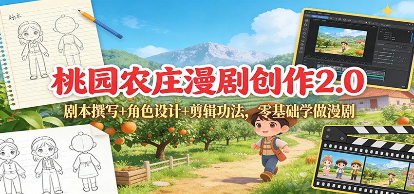 图片[1]-桃园农庄漫剧创作2.0：剧本撰写+角色设计+剪辑功法，零基础学做漫剧-云创网