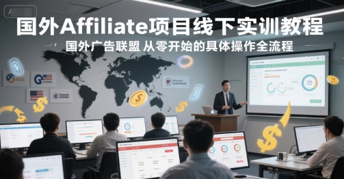 国外Affiliate项目线下实训教程,国外广告联盟从零开始的具体操作全流程-一个公司创业项目 - 淘金吧