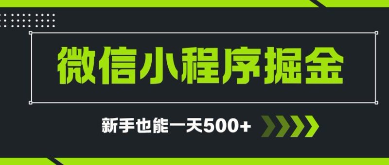 微信小程序自撸广告项目,0投资暴力玩法,新手小白一天轻松500+-一个公司创业项目 - 淘金吧