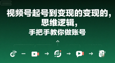 视频号起号到变现的思维逻辑,手把手教你做账号-一个公司创业项目 - 淘金吧
