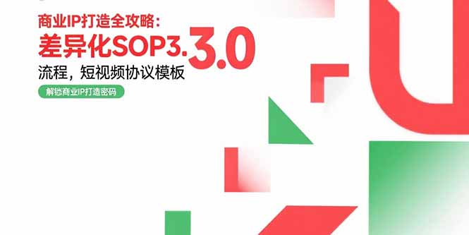 商业IP打造全攻略:差异化SOP3.0流程,短视频协议模板,婚恋项目实战案例-一个公司创业项目 - 淘金吧