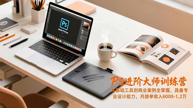 PS进阶大师训练营,从基础工具到商业案例全掌握,具备专业设计能力,月接单收入6000-1.2万-一个公司创业项目 - 淘金吧