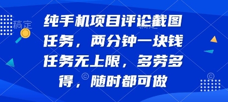 纯手机项目评论截图任务,两分钟一块钱 任务无上限多劳多得,随时随地都能做【揭秘】-一个公司创业项目 - 淘金吧