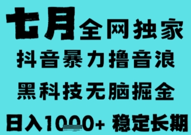 7月最新风口抖音无人直播撸音浪，长期稳定，非短期，全自动运行，低门槛无脑，日入1k+【揭秘】-一个公司创业项目 - 淘金吧