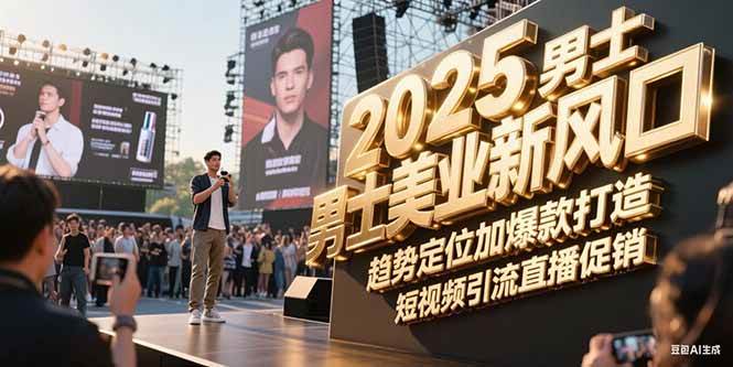 2025男士美业新风口,趋势定位加爆款打造,短视频引流直播促销-一个公司创业项目 - 淘金吧