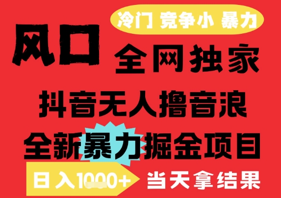 25年6月高爆抖音无人直播最新撸音浪掘金项目,解放双手小白可做,无脑日入1k+,门槛低【揭秘】-一个公司创业项目 - 淘金吧