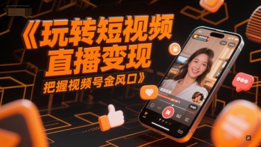 玩转短视频直播变现,把握视频号金风口-一个公司创业项目 - 淘金吧