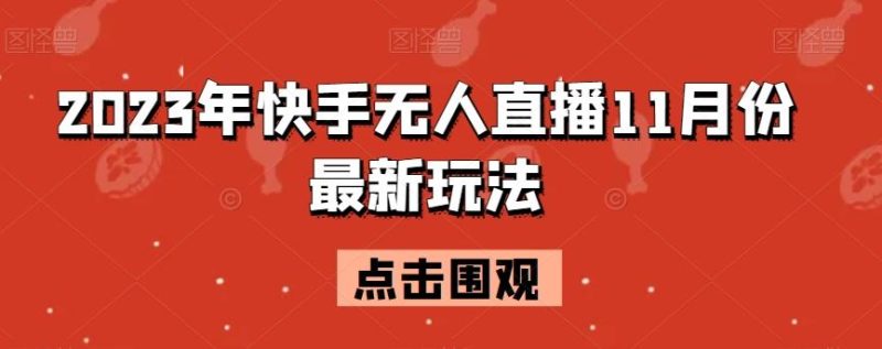 2023年快手无人直播11月份最新玩法-一个公司创业项目 - 淘金吧