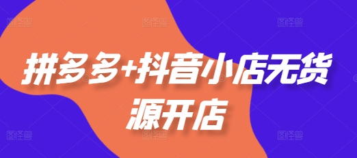拼多多+抖音小店无货源开店,包括:选品、运营、基础、付费推广、爆款案例等(更新25年12月)-一个公司创业项目 - 淘金吧