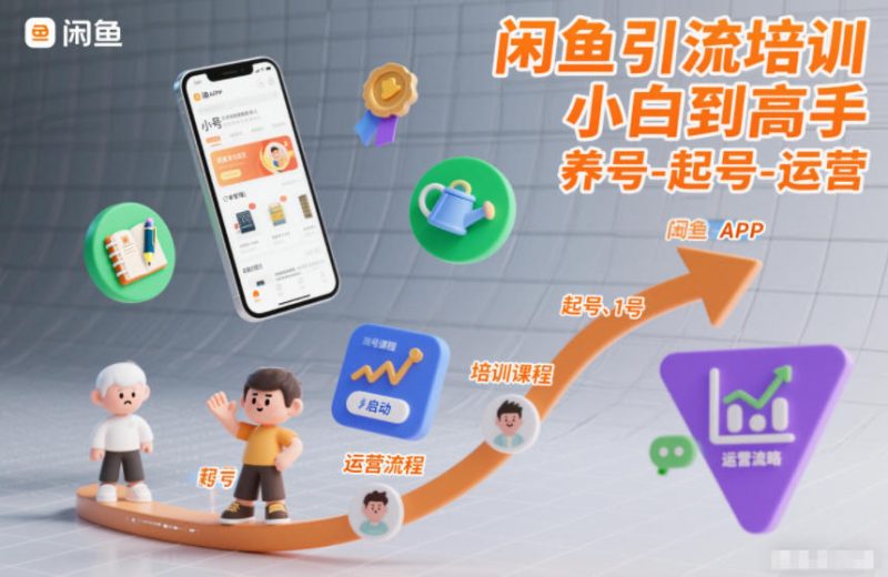 闲鱼引流培训，小白到高手，养号-起号-运营-一个公司创业项目 - 淘金吧