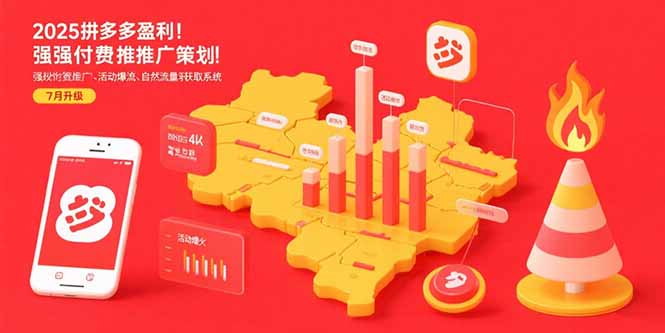 2025拼多多盈利地图:强付费推广策略/活动爆流/自然流量获取系统(7月更新-一个公司创业项目 - 淘金吧