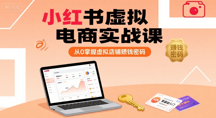 小红书虚拟电商实战课，从0掌握虚拟店铺賺钱密码-一个公司创业项目 - 淘金吧