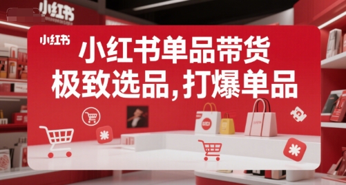 小红书单品带货，极致选品，打爆单品(更新)-一个公司创业项目 - 淘金吧