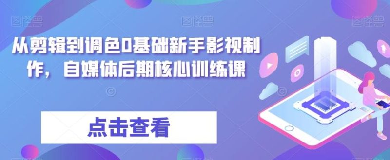 从剪辑到调色0基础新手影视制作,自媒体后期核心训练课-一个公司创业项目 - 淘金吧
