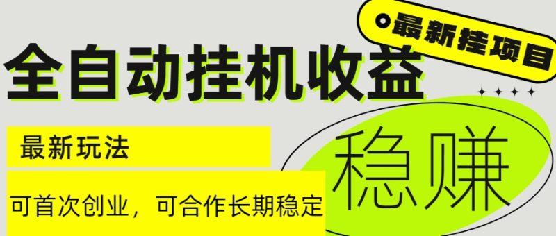 6月最新全自动挂机项目日入2000+长期稳定收益-一个公司创业项目 - 淘金吧