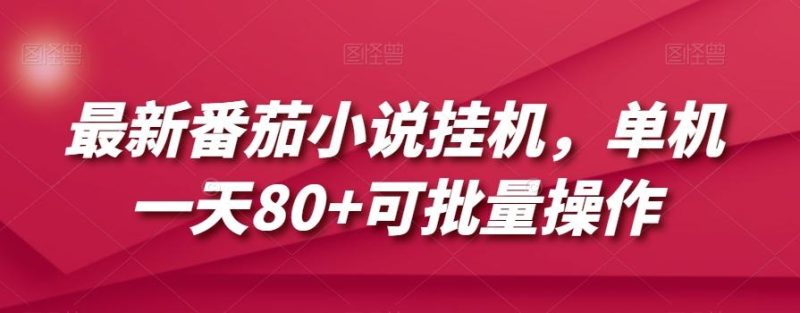 最新番茄小说挂机,单机一天80+可批量操作【揭秘】-一个公司创业项目 - 淘金吧