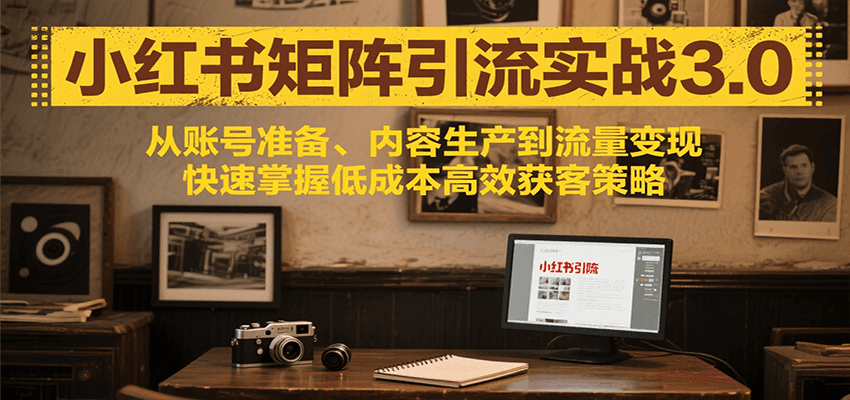 图片[1]-小红书矩阵引流3.0，从账号准备、内容生产到流量变现，快速掌握低成本高效获客策略-云创网