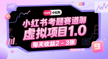 小红书考题赛道虚拟项目1.0,项目操作简单,每天收益2-3张-一个公司创业项目 - 淘金吧