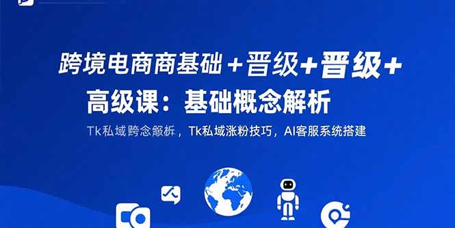 跨境电商基础+晋级+高级课:基础概念解析,Tk私域涨粉技巧,AI客服系统搭建-一个公司创业项目 - 淘金吧