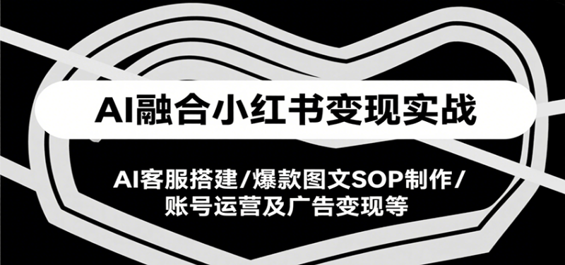 AI融合小红书变现实战课,AI客服搭建/爆款图文SOP制作/账号运营及广告变现等-一个公司创业项目 - 淘金吧