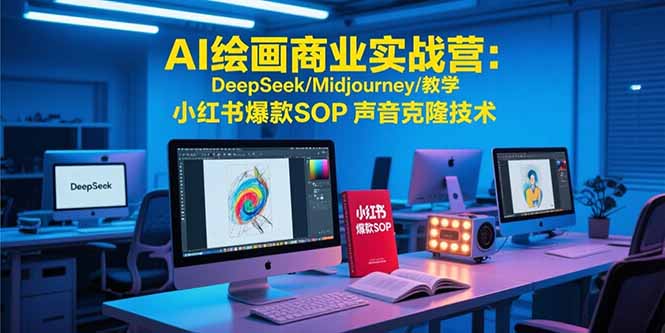 AI绘画商业实战营:DeepSeek/Midjourney/教学 小红书爆款SOP 声音克隆技术-一个公司创业项目 - 淘金吧