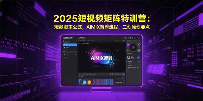 2025短视频矩阵特训营:爆款脚本公式,AIMIX智剪流程,二创原创要点-一个公司创业项目 - 淘金吧
