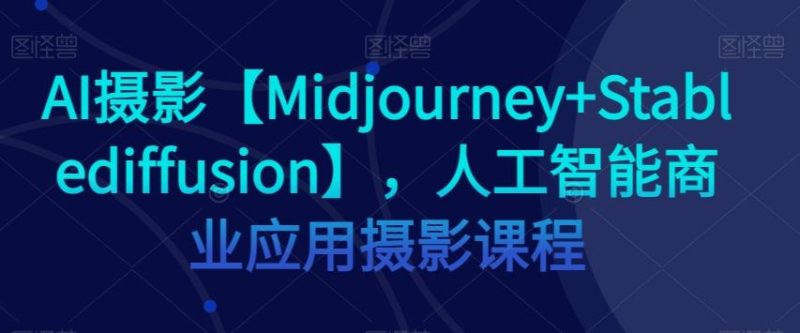 AI摄影【Midjourney+Stablediffusion】，人工智能商业应用摄影课程-一个公司创业项目 - 淘金吧