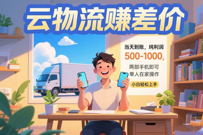 云物流赚差价 当天到账纯利润500-1000 两部手机即可 可单人在家操作 小…-一个公司创业项目 - 淘金吧