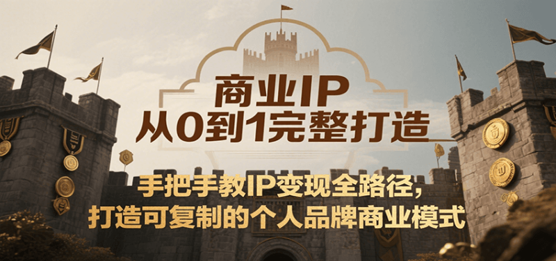 商业IP从0到1完整打造,手把手教IP变现全路径,打造可复制的个人品牌商业模式-一个公司创业项目 - 淘金吧