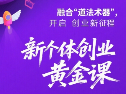 新个体创业黄金课:道法术器四维抢占2025红利-一个公司创业项目 - 淘金吧