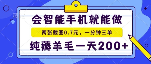 2025年零撸手机项目,二十秒一单,纯薅羊毛,一天200+做就有【揭秘】-一个公司创业项目 - 淘金吧