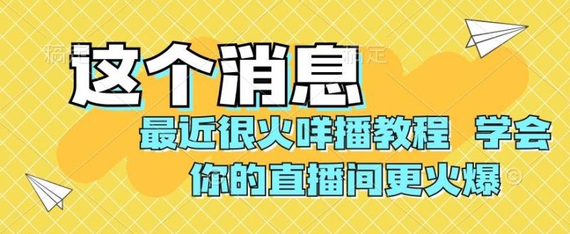 最近很火咩播教程，学会你的直播间更火爆【揭秘】-一个公司创业项目 - 淘金吧