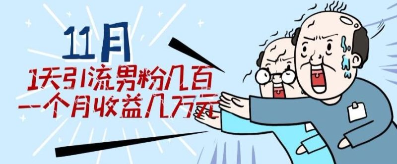 11月最新每天引流男粉300+一个月收益几万元-一个公司创业项目 - 淘金吧