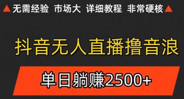 抖音无人直播6.0 简单无脑可矩阵 每天两小时轻松躺赚500+-一个公司创业项目 - 淘金吧