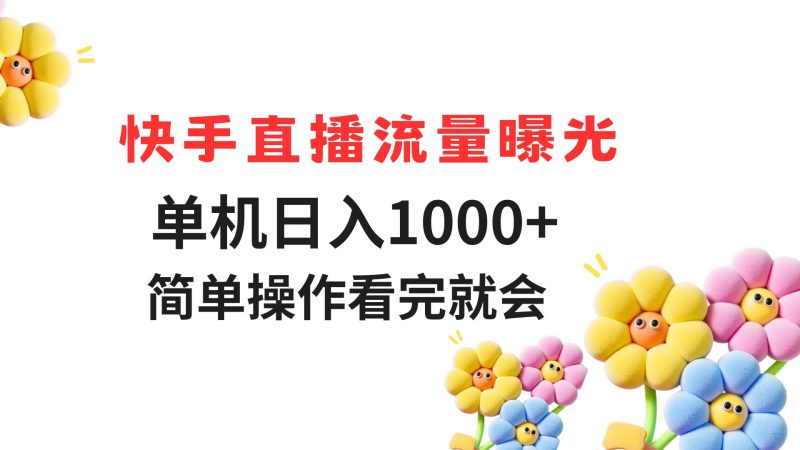快手直播流量曝光 单机日入1000+ 简单操作 看完就会-一个公司创业项目 - 淘金吧