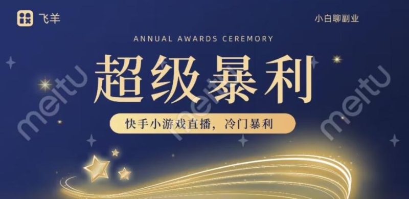 快手官方暴利冷门小游戏无人直播，小白一台电脑即可操作，轻松月入10w+-一个公司创业项目 - 淘金吧
