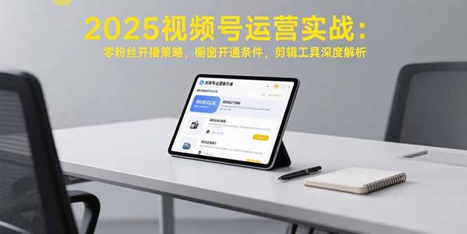 2025视频号运营实战：零粉丝开播策略，橱窗开通条件，剪辑工具深度解析-一个公司创业项目 - 淘金吧