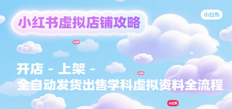 小红书虚拟店铺攻略，开店-上架-全自动发货出售学科虚拟资料完整流程-一个公司创业项目 - 淘金吧