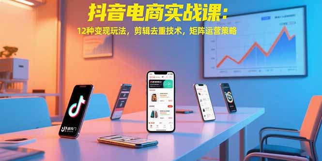 抖音电商实战课：12种变现玩法，剪辑去重技术，矩阵运营策略-一个公司创业项目 - 淘金吧