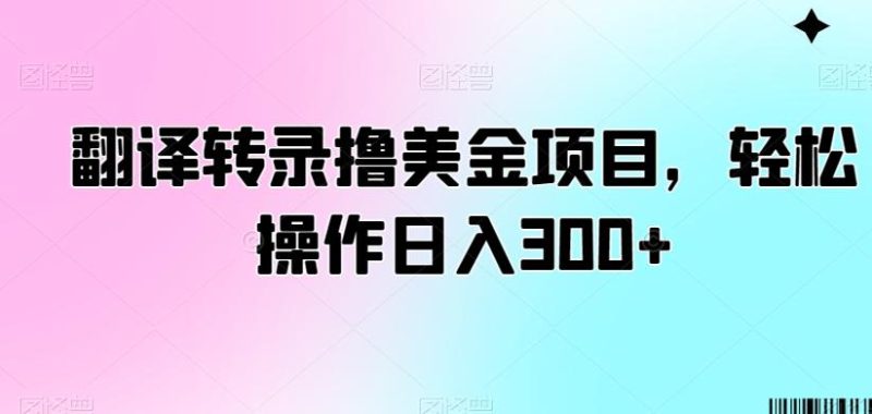 翻译转录撸美金项目,轻松操作日入300+【揭秘】-一个公司创业项目 - 淘金吧