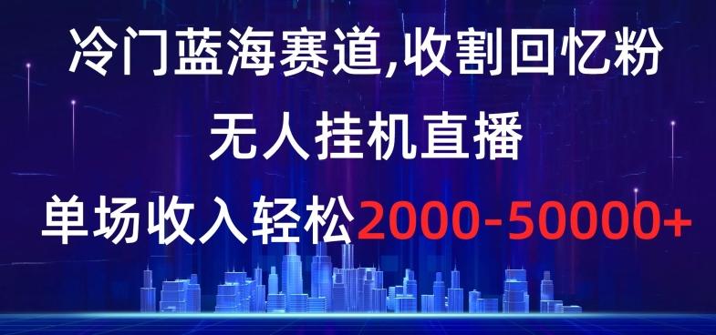 冷门蓝海赛道，收割回忆粉，无人挂机直播，单场收入轻松2000-5w+【揭秘】-一个公司创业项目 - 淘金吧
