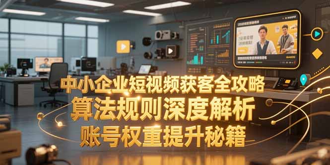 中小企业短视频获客全攻略,算法规则深度解析,账号权重提升秘籍-一个公司创业项目 - 淘金吧