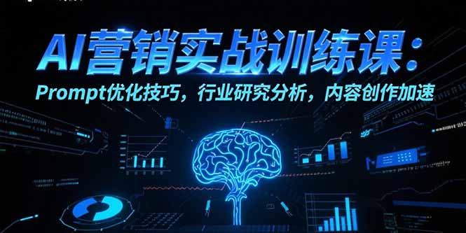 AI营销实战训练课:Prompt优化技巧,行业研究分析,内容创作加速-一个公司创业项目 - 淘金吧