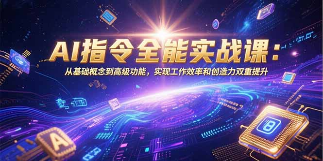 AI指令全能实战课:从基础概念到高级功能,实现工作效率和创造力双重提升-一个公司创业项目 - 淘金吧