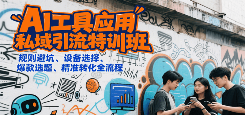 AI工具应用私域引流特训班,规则避坑、设备选择、爆款选题、精准转化全流程-一个公司创业项目 - 淘金吧