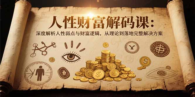 人性财富解码课6.0:深度解析人性弱点与财富逻辑,理论到落地完整解决方案-一个公司创业项目 - 淘金吧